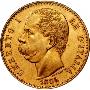 Аверс монеты Италия, 50 лир, 1884-1891
