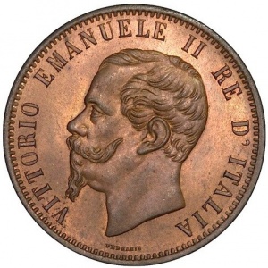 Аверс монеты Италия, 10 чентезимо, 1862-1867