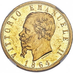 Аверс монеты Италия, 100 лир, 1864-1878