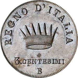 Реверс монеты Италия, 3 чентезимо, 1807-1813