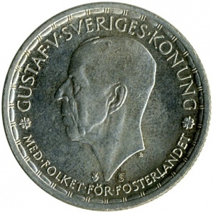 Аверс монеты Швеция, 2 кроны, 1942-1950
