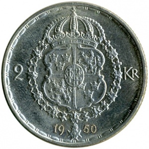 Реверс монеты Швеция, 2 кроны, 1942-1950