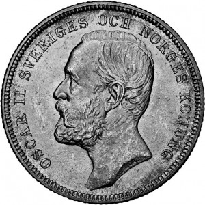 Аверс монеты Швеция, 1 крона, 1890-1904