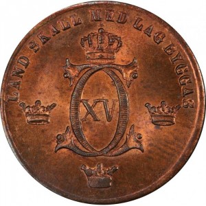 Аверс монеты Швеция, ½ эре, 1867
