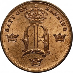 Аверс монеты Швеция, ⅙ скиллинга банко, 1844-1855