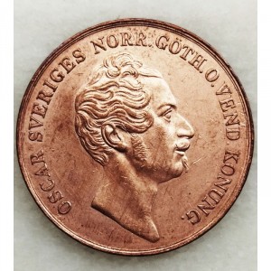 Аверс монеты Швеция, 4 скиллинга банко, 1849-1855