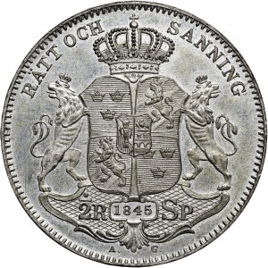 Реверс монеты Швеция, ½ риксдалера спесие, 1845-1852