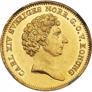 Аверс монеты Швеция, 1 дукат, 1835-1843