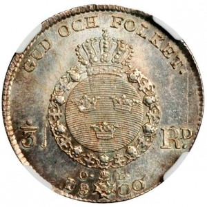 Реверс монеты Швеция, ⅓ риксдалера, 1799-1800