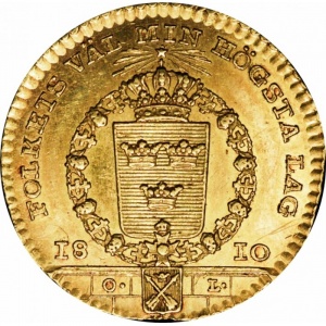 Реверс монеты Швеция, 1 дукат, 1810