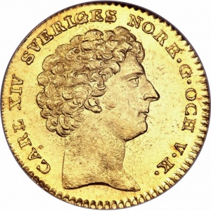 Аверс монеты Швеция, 1 дукат, 1818-1829