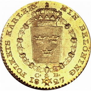 Реверс монеты Швеция, 1 дукат, 1818-1829