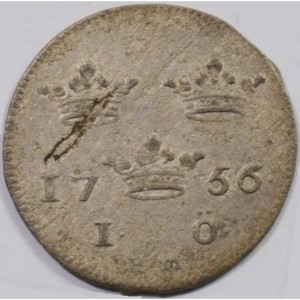 Реверс монеты Швеция, 1 эре SM, 1753-1761