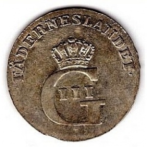 Аверс монеты Швеция, 1/12 риксдалера, 1777