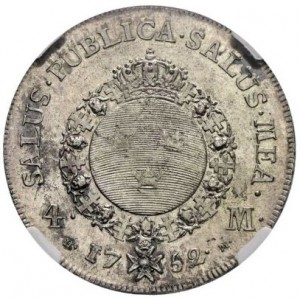 Реверс монеты Швеция, 4 марки, 1752-1755
