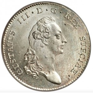 Аверс монеты Швеция, 1 риксдалер, 1779-1792