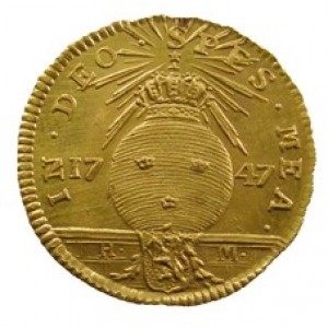 Реверс монеты Швеция, ½ дуката, 1747