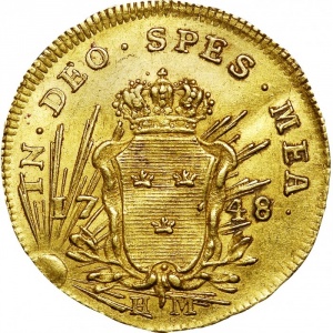 Реверс монеты Швеция, 1 дукат, 1738-1748