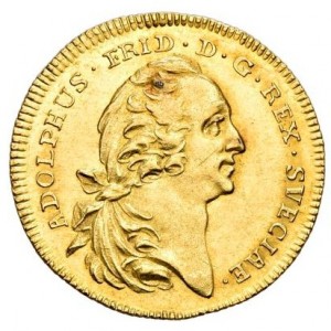 Аверс монеты Швеция, 1 дукат, 1752-1770, Звезда над короной на реверсе
