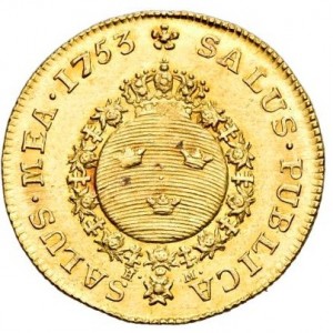 Реверс монеты Швеция, 1 дукат, 1752-1770, Звезда над короной на реверсе