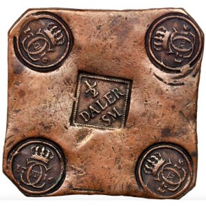 Аверс монеты Швеция, ½ далера SM, 1715-1717