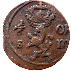 Реверс монеты Швеция, ⅙ эре, 1666-1686