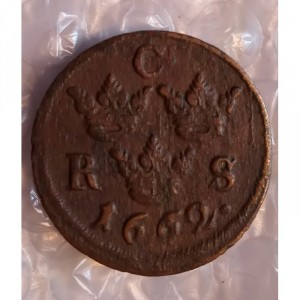 Аверс монеты Швеция, ½ эре, 1661-1664