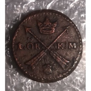 Реверс монеты Швеция, 1 эре, 1661-1664