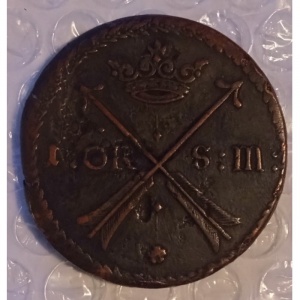 Реверс монеты Швеция, 1 эре SM, 1669-1673