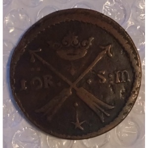 Реверс монеты Швеция, 1 эре SM, 1683-1686