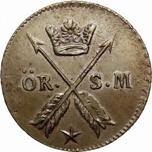 Реверс монеты Швеция, 1 эре SM, 1715