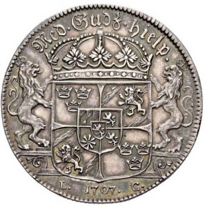 Реверс монеты Швеция, 1 риксдалер, 1707