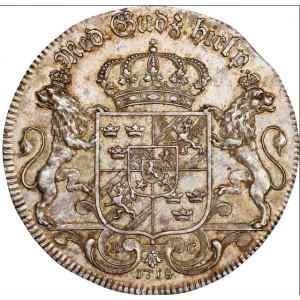 Реверс монеты Швеция, 1 риксдалер, 1718