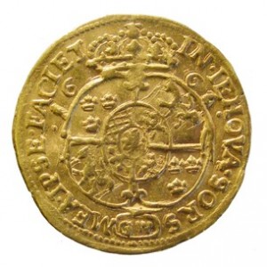 Реверс монеты Швеция, 1 дукат, 1662