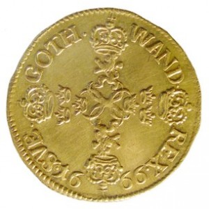 Реверс монеты Швеция, 1 дукат, 1666-1668