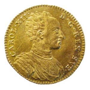Аверс монеты Швеция, 1 дукат, 1718
