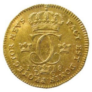 Реверс монеты Швеция, 1 дукат, 1718