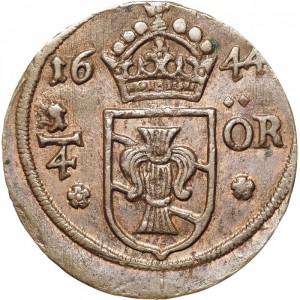 Реверс монеты Швеция, ¼ эре, 1644-1654
