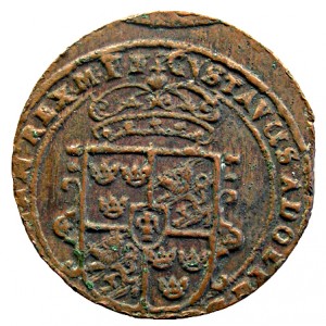 Аверс монеты Швеция, ½ эре, 1627-1629, Гриффин на реверсе