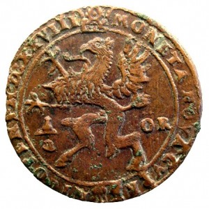 Реверс монеты Швеция, ½ эре, 1627-1629, Гриффин на реверсе