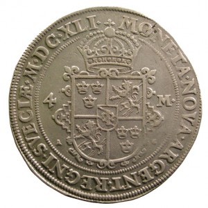 Реверс монеты Швеция, 4 марки, 1641-1646
