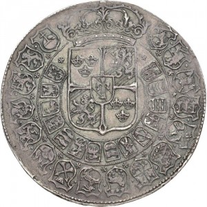 Реверс монеты Швеция, 8 марок, 1617, Без даты, прямоугольный герб