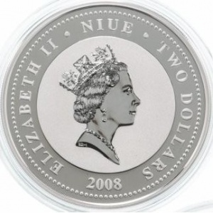 Аверс монеты Ниуэ, 2 доллара, 2008