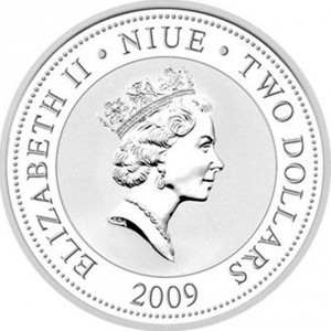Аверс монеты Ниуэ, 2 доллара, 2009