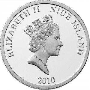 Аверс монеты Ниуэ, 2 доллара, 2010