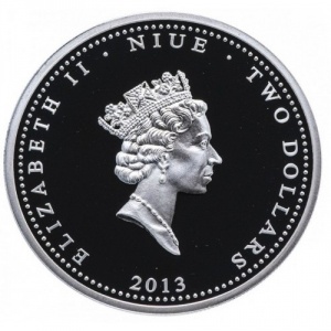 Аверс монеты Ниуэ, 2 доллара, 2013