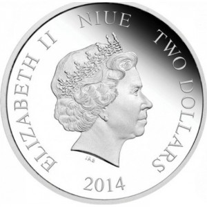 Аверс монеты Ниуэ, 2 доллара, 2014