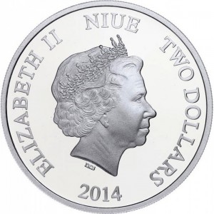 Аверс монеты Ниуэ, 2 доллара, 2014