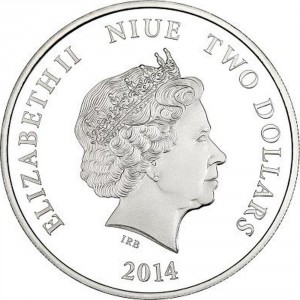 Аверс монеты Ниуэ, 2 доллара, 2014