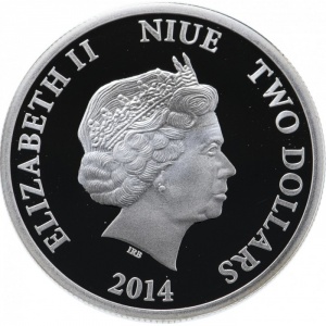 Аверс монеты Ниуэ, 2 доллара, 2014